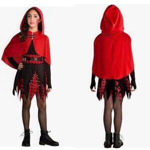Amscan Red & Black Riding Hood Rebel Costume | Girl's Large (12-14) | NWT